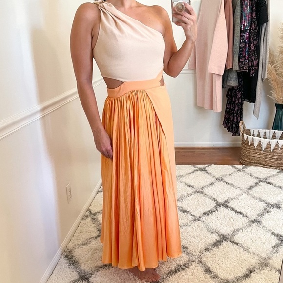 SIMKHAI Jonathan Simkhai Angel One Shoulder Midi Dress 4 - Picture 1 of 10